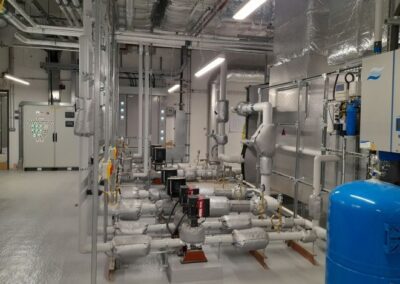interior of factory showing pipe work