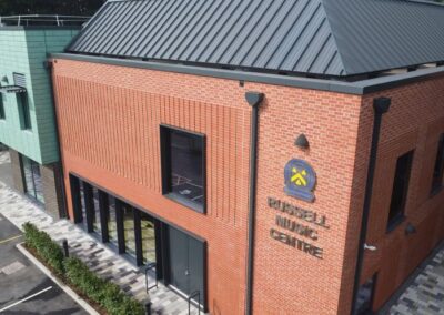 close up view of new college building