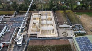 Construction site with framework